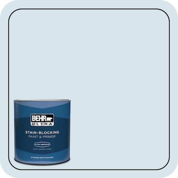 BEHR ULTRA 1 qt. #560C-1 Rain Water Extra Durable Satin Enamel Interior Paint & Primer