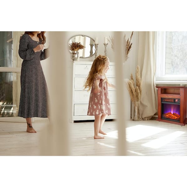 Comfort Glow 1500-Watt Infrared Quartz Electric Fireplace with French  Walnut Finish QF4561R - The Home Depot