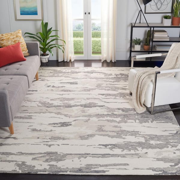 Abstract Charcoal/Ivory 8 ft. x 8 ft. Abstract Sky Square Area Rug