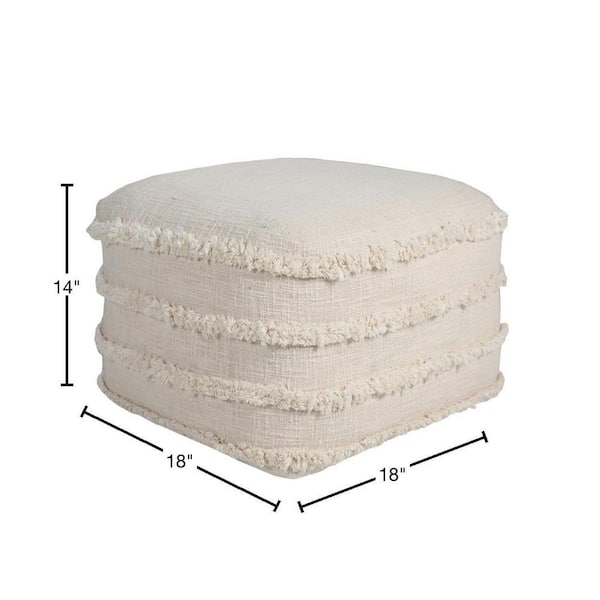 Talamo italia Pouf Pouf Quadrato In Tessuto Morbido. Perla. 100% Made In  Italy. 45x45H45 Centimetro. Beige Colore Beige