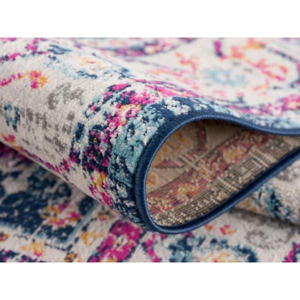 Savannah Navy 7 ft. 9 in. x 10 ft. 9 in. Traditional Area Rug Large