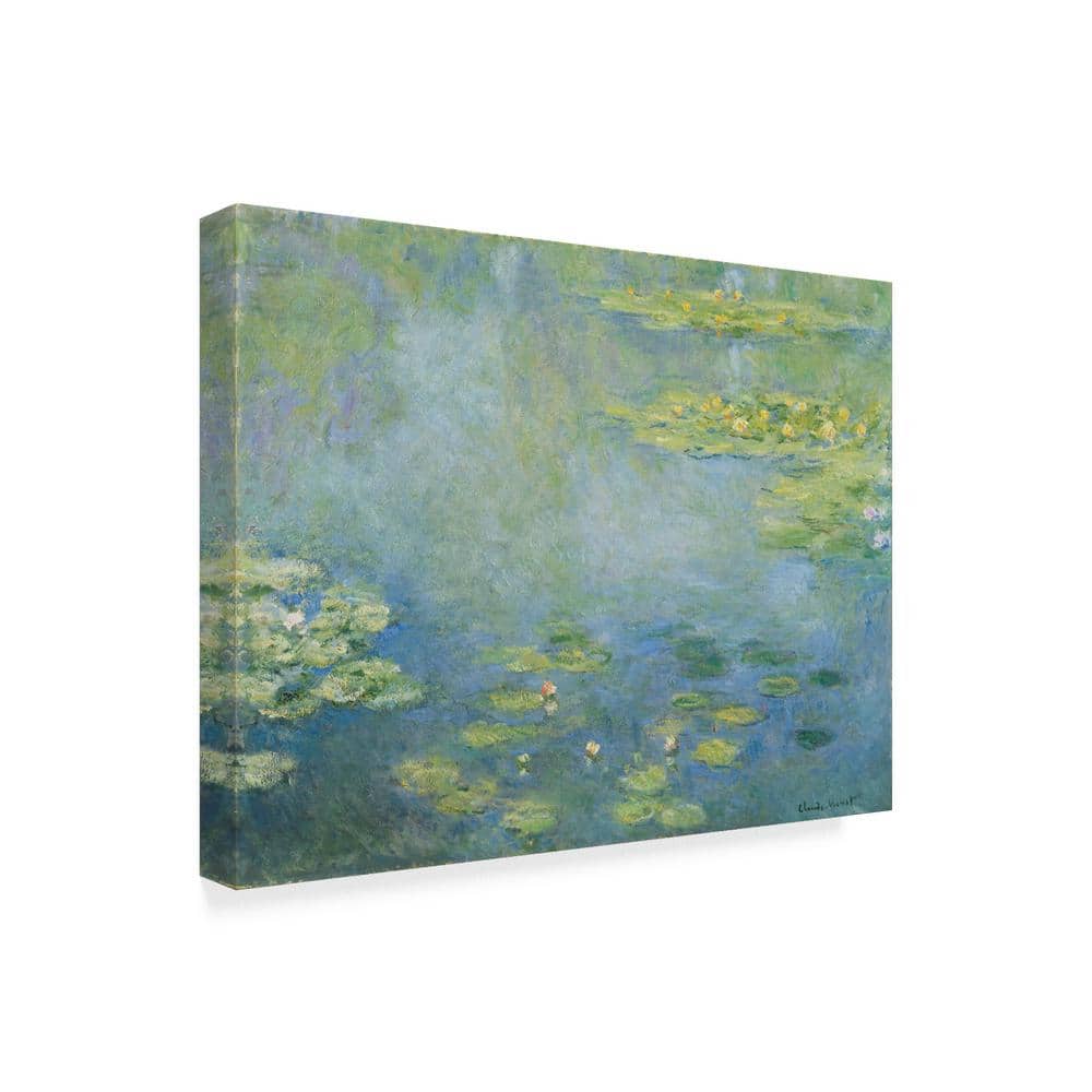 Claude Monet Waterlilies Landscape Canvas Art with Floater Frame