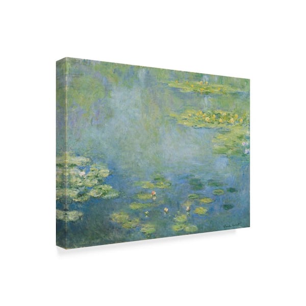 Art Waterlilies by Claude Monet Floater Frame Nature Wall Art 14 in. x 19 in.-BL01925-C1419GG The Home Depot