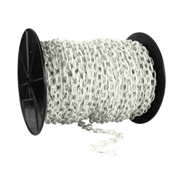 1" X 250' White Plastic Chain - Reel