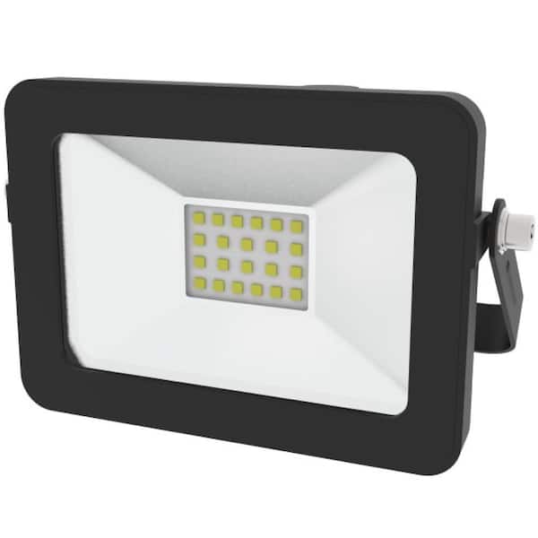 J&H LED 10-Watt 120-Degree Black Outdoor Integrated LED Flood Light