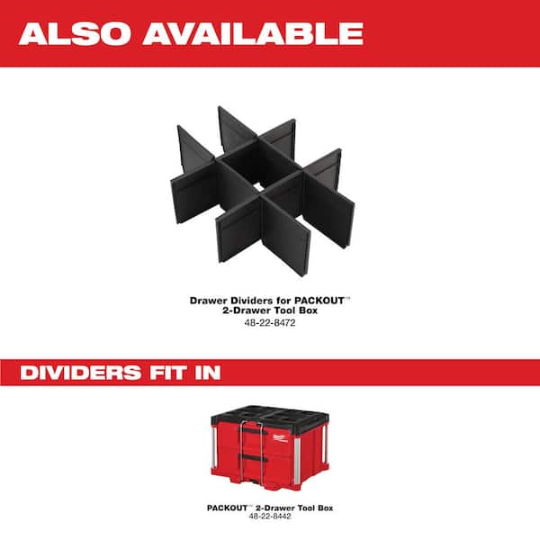 Milwaukee - PACKOUT 22 in. 2-Drawer Tool Box with Metal Reinforced Corners