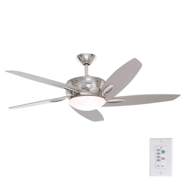 Hampton Bay Arctic Sky 54 in. Indoor Brushed Nickel Ceiling Fan with Light Kit and Wall Remote Control