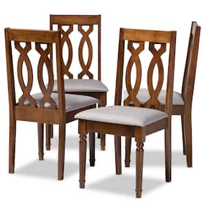 Cherese Grey and Walnut Fabric Dining Chair (Set of 4)