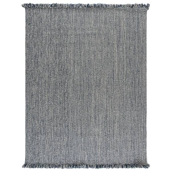 Braided 9 ft. x 12 ft. Navy Textured Washable Area Rug