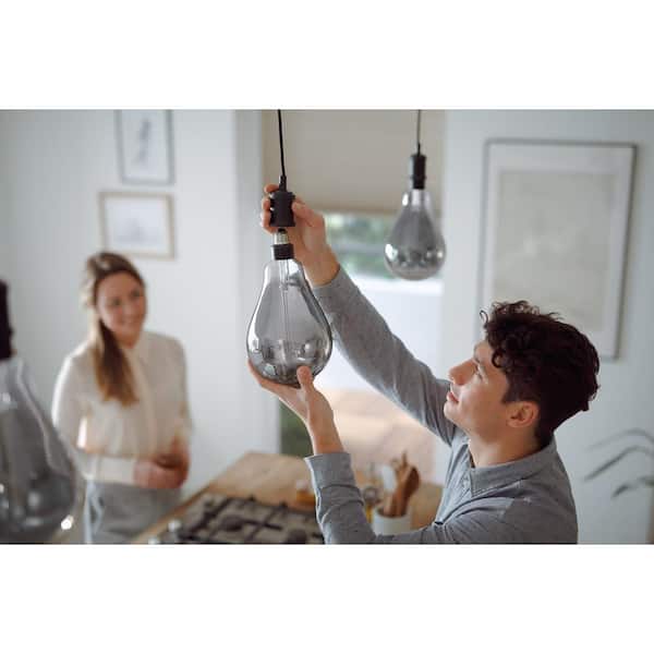 Philips 25-Watt Equivalent A50 Dimmable Modern Glass Edison LED Large Light Bulb Cool White (4000K)