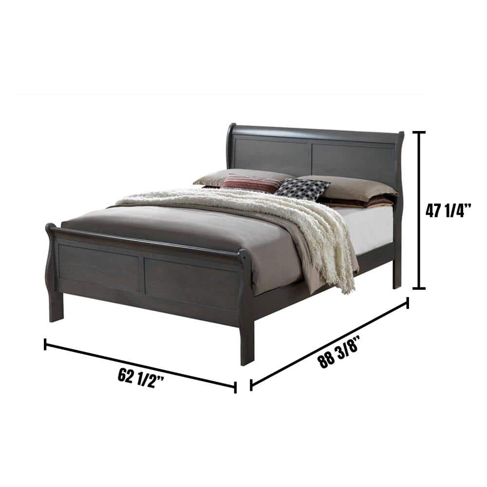 Louis Philippe III Gray Queen Bed price history on PriceWatchPro