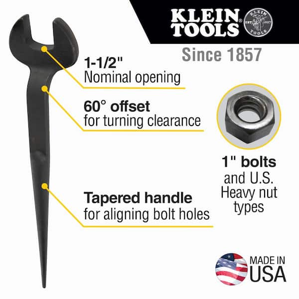 1 in. Erection Wrench for U.S. Regulat Nut Type with 1-1/2 in. Nominal Opening
