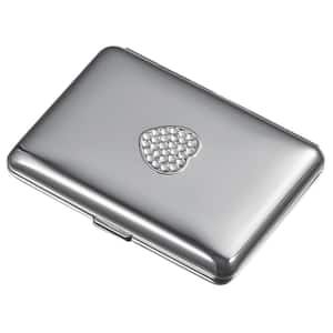 Clear Crystals Heart Cigarette Case