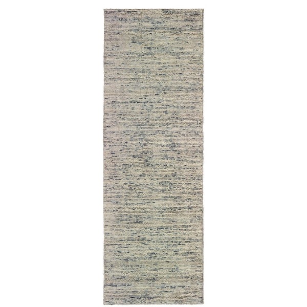 2 ft. x 8 ft. Gray Solid Color Washable Area Rug