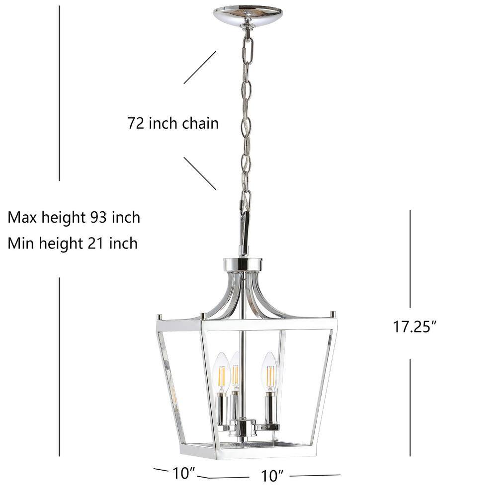 Larton Chrome 10'' LED Contemporary Lantern Pendant