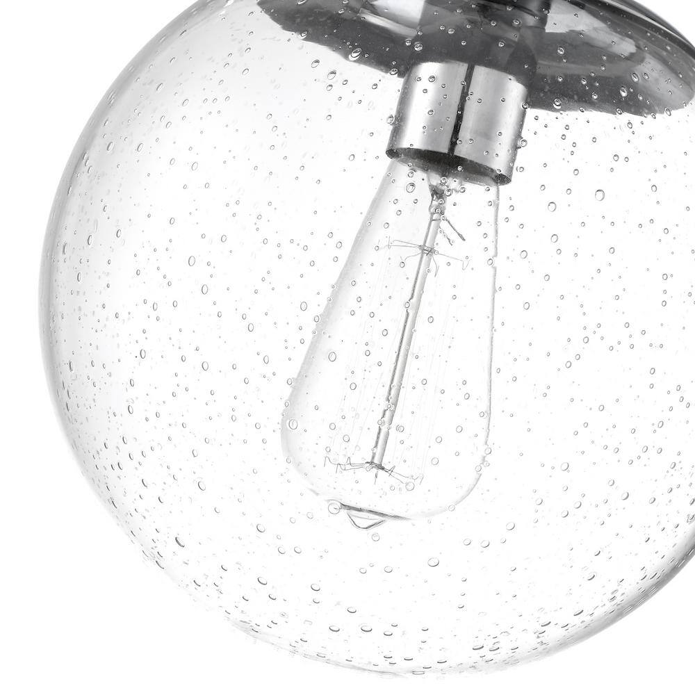 Matte Black and Chrome Glass Globe LED Ceiling Light
