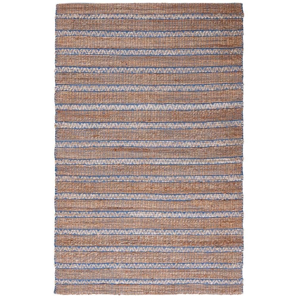 Hand-Woven Coastal Cotton Area Rug in Blue - 9' x 12'