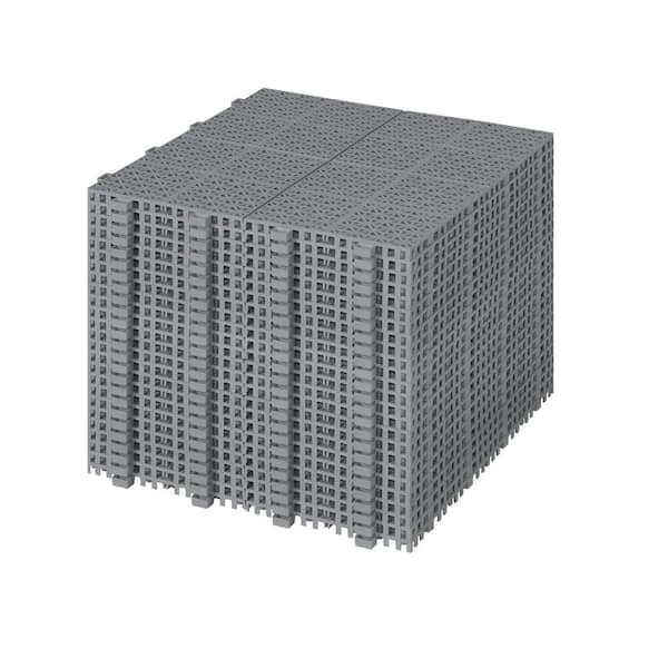 Amucolo 12 in. x 12 in. Waterproof Composite Interlocking Deck Tiles in Gray for Bathroom Shower Balcony Porch (Set of 24 Tiles)