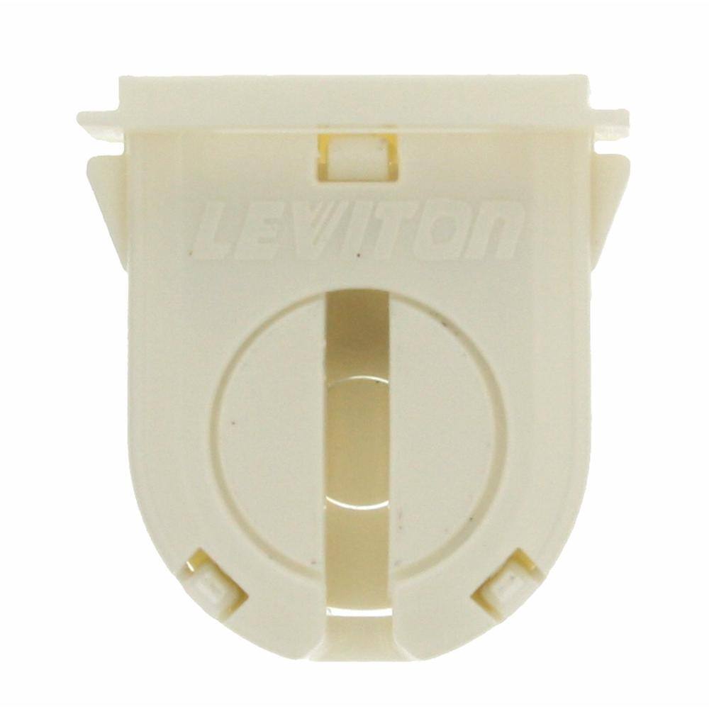 White for Power Grove and Jacketed Lamps Standard Fluorescent Lampholder Stationary Pedestal Slide-On Leviton 13557-W High-Output Base Double Contact Vert 