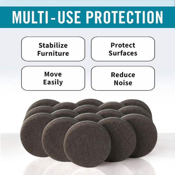Assorted Brown Self Adhesive Round Furniture Sliders, Furniture Pads for Hard Floors & Surface Bumpers Value Pack 108 Pc
