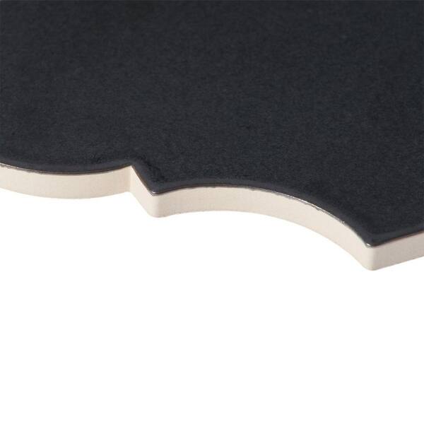 Ivy Hill Tile Ardor Arabesque Black 4.7 in. x 8 in. Metallic
