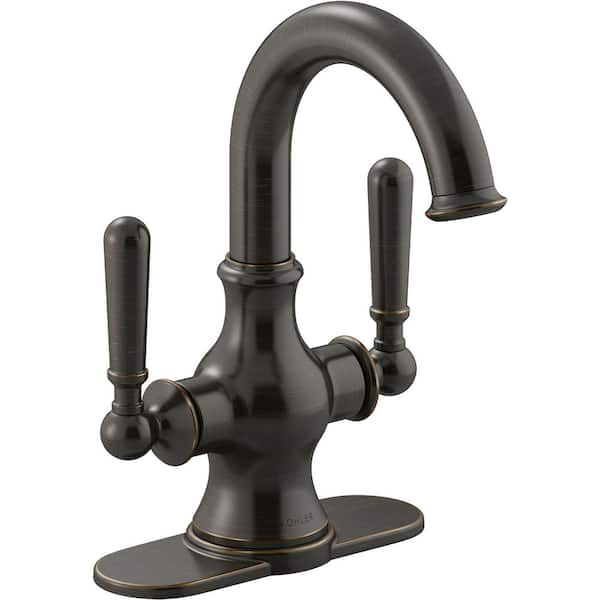 KOHLER Capilano Monoblock 2-Handle Single Hole 4 in. Centerset Bathroom Faucet in Oil-Rubbed Bronze
