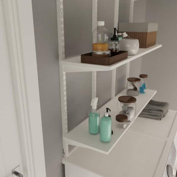 Everbilt 72 in. W x 12 in. D White Laminate Solid Wall Shelf DS