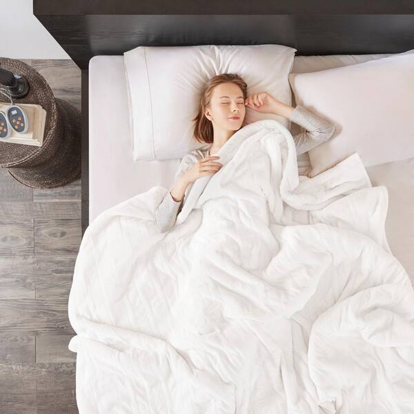 Beautyrest 100 in. x 90 in. Heated Microlight to Berber Ivory King Blanket  BR54-0653 - The Home Depot