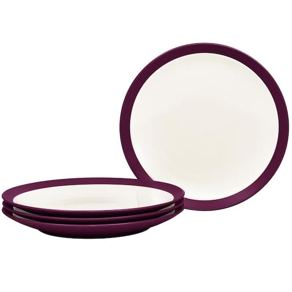 Noritake Colorwave Burgundy 11 in., Stoneware Curve Dinner Plate, Set Of 4
