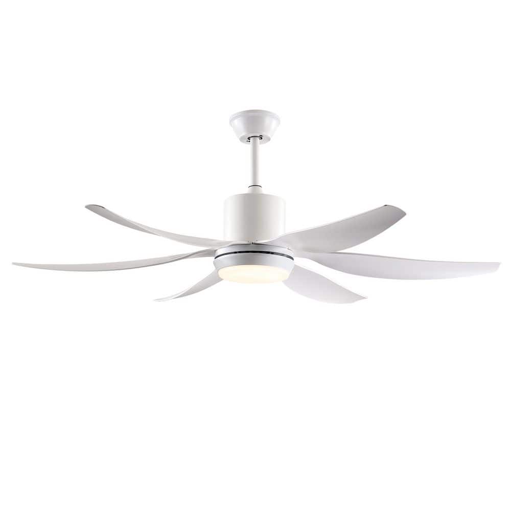 56 in. White Metal Housing and ABS Blades Downrod Mount Ceiling Fan with Lights and Remote Control, 6 Speed, DC Motor price history on PriceWatchPro