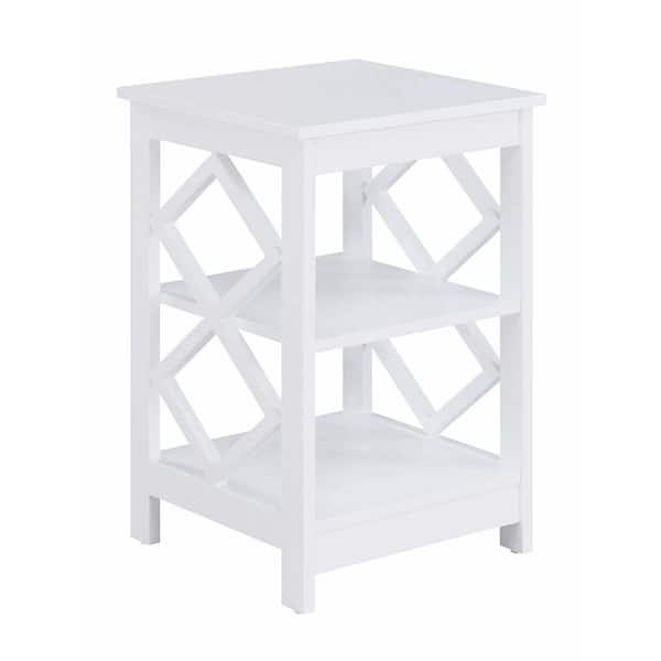 Diamond 15.75 in. White Square MDF End Table