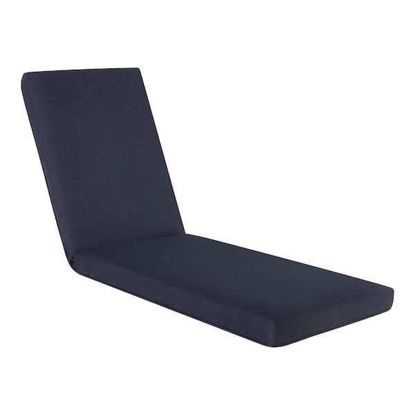 Hampton Bay 21.5 in. x 43 in. One Piece Outdoor Chaise Lounge Cushion in Midnight