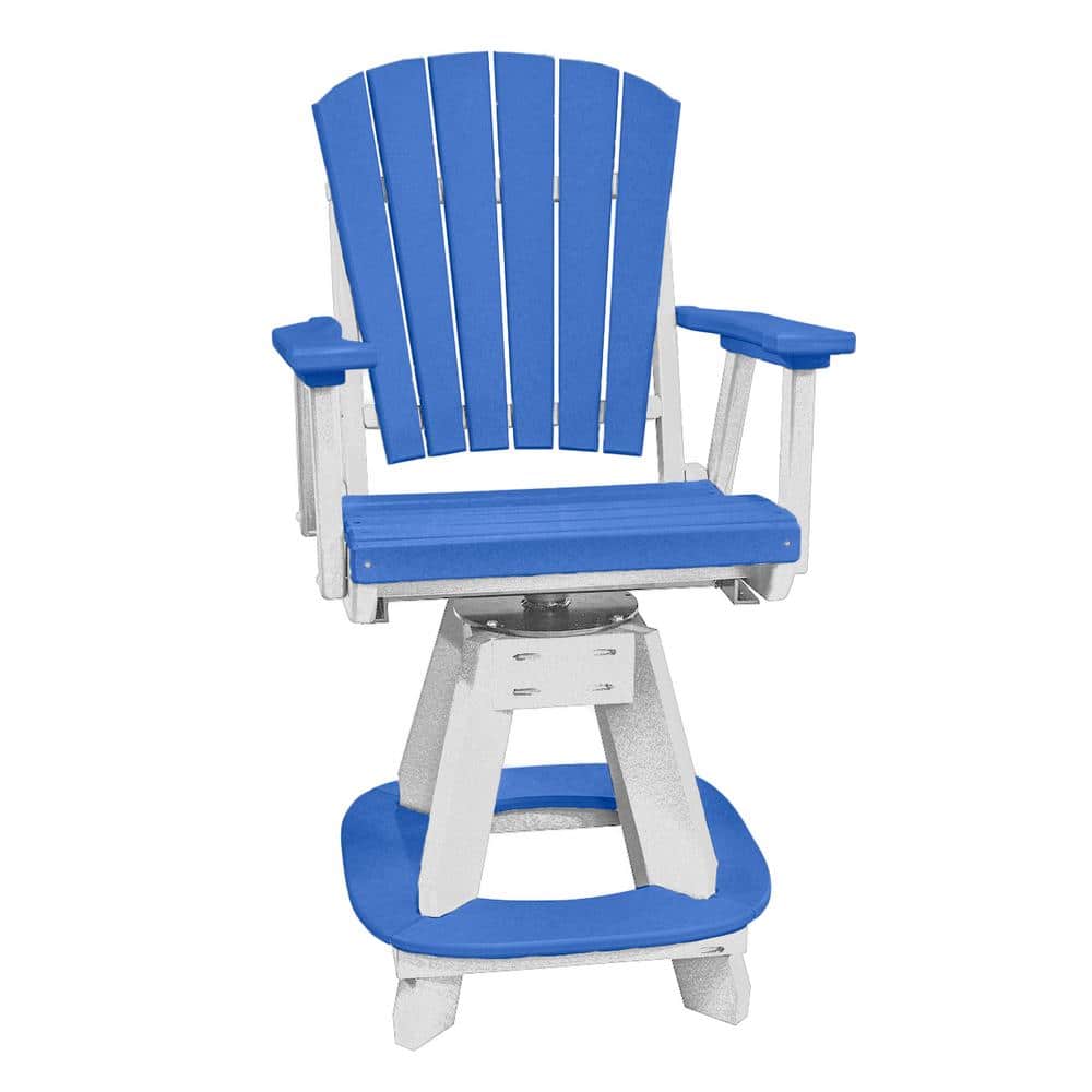 Adirondack White Swivel Counter Height Plastic Outdoor Dining Chair in Blue price history on PriceWatchPro