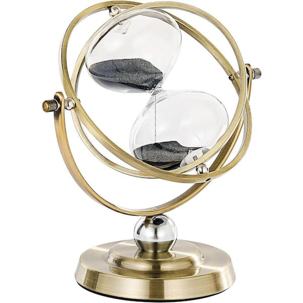 Afoxsos Black Sand Large 720° Rotating Antique Hourglass Timer 60 Minutes for Home, Office, Desk Decorative