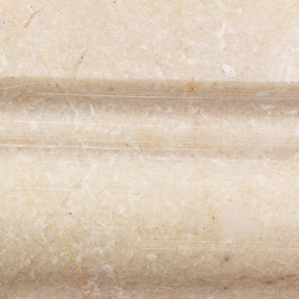 Crema Marfil Polished Marble Bullnose Tile Trim 4.75'' x 12''