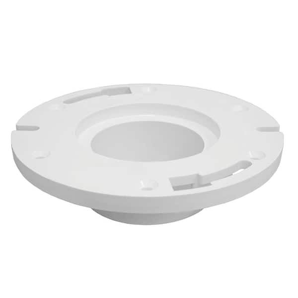 JONES STEPHENS 7 in. O.D. PVC Spigot Fit Water Closet (Toilet) Flange Less Knockout for 4 in. DWV Pipe