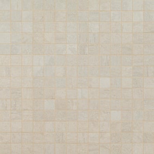 Legions Quartz White 12 in. x 12 in. Matte Porcelain Mesh-Mounted Mosaic Floor and Wall Tile (6 sq. ft./Case)