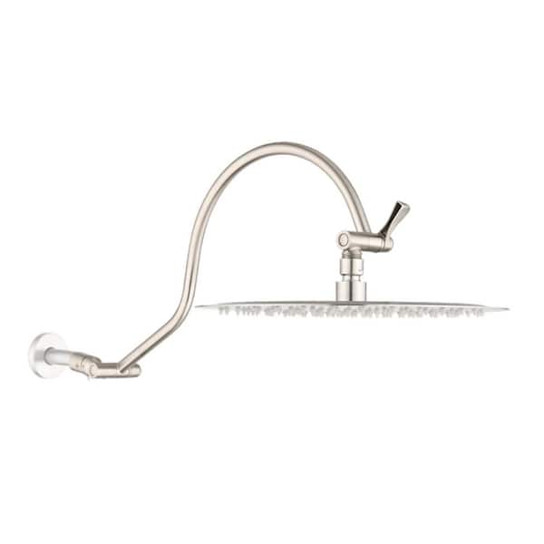 1-Spray Patterns with 1.8 GPM 12 in. Wall Mount Rain Fixed Shower Head in Brushed Nickel