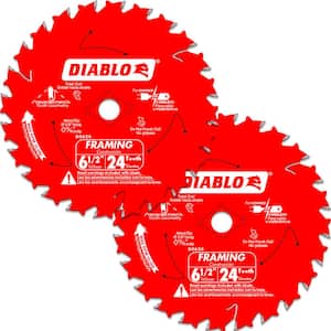 Tracking Point 6-1/2 in. x 24-Tooth Framing Circular Saw Blade Value Pack (2-Pack)