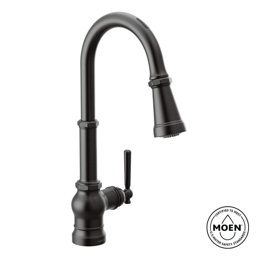 Paterson Single-Handle Smart Touchless Pull Down Sprayer Kitchen Faucet with Voice Control & Power Boost in Matte Black price history on PriceWatchPro