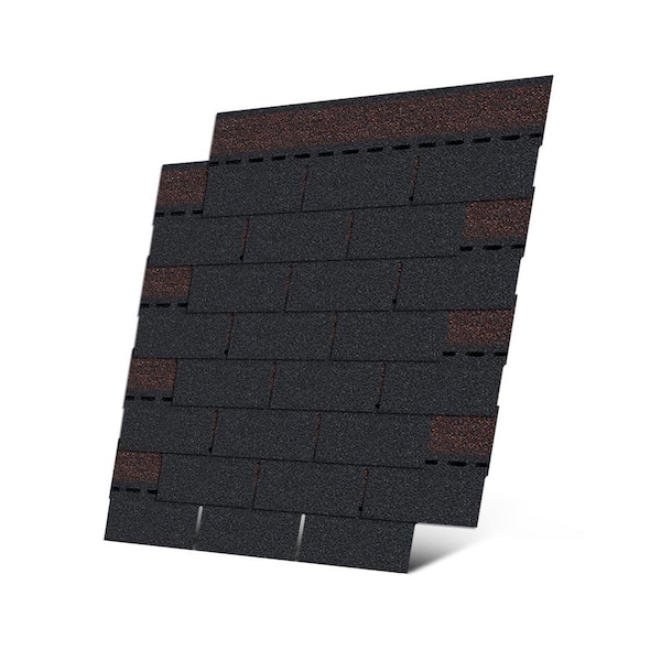 Roofing Shingles 3.2 ft. x 1.1 ft. Asphalt Standing Seam 3-Tab, Asphalt Shingles for House Shed Roof Tiles Repair Decor