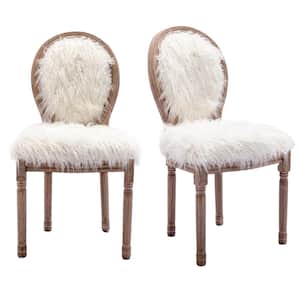 Merra Beige King Louis XVI Upholstery Dining Chair with Round