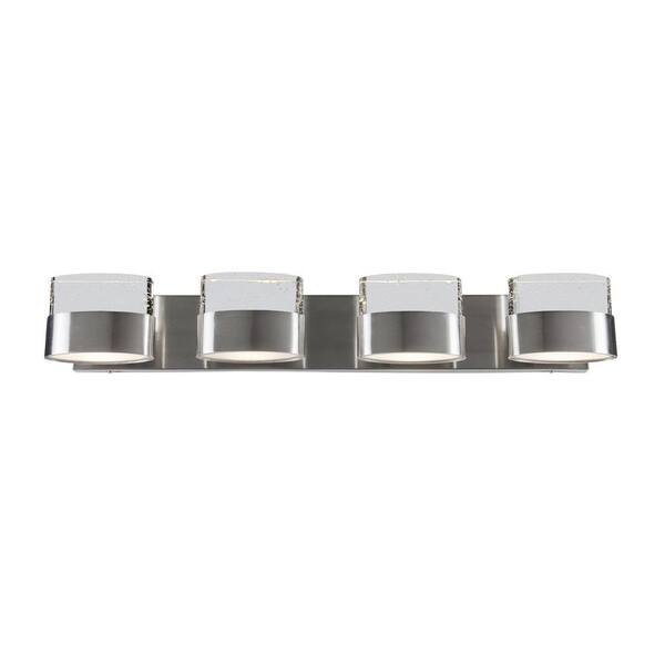 Varaluz Pop 4-Light Satin Nickel Bath Vanity Light with K9 Crystal