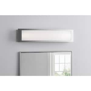 Woodbury 24.02 in. Chrome LED Bathroom Vanity Light Bar with Frosted Acrylic Shade