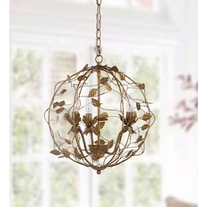 Austen 3-Light Gold Leaf Cage Chandelier Lighting