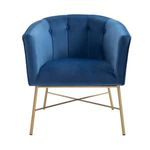 Falette Blue Tufted Velvet Arm Chair