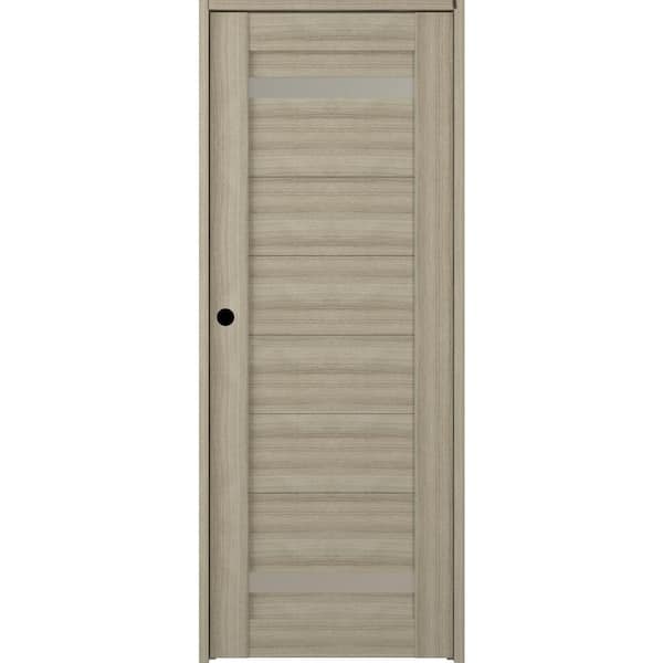 Belldinni 32 in. x 80 in. Perla Right-Hand Solid Core 2-Lite Frosted Glass Shambor Wood Composite Single Prehung Interior Door