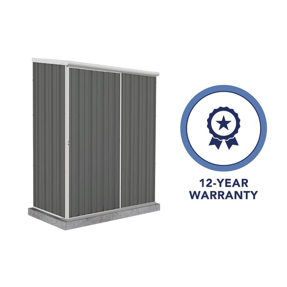 Woodland Gray 5x3 ft Galvanized Steel Sliding Door Storage Shed