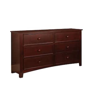 Omnus 6-Drawer Brown Dresser 36 in. H x 48 in. W x 17 in. D
