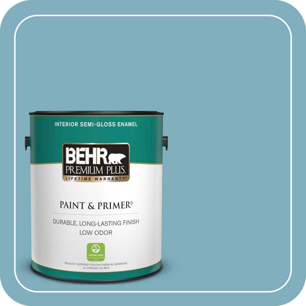 1 gal. #PMD-83 Porcelain Blue Semi-Gloss Enamel Low Odor Interior Paint & Primer price history on PriceWatchPro